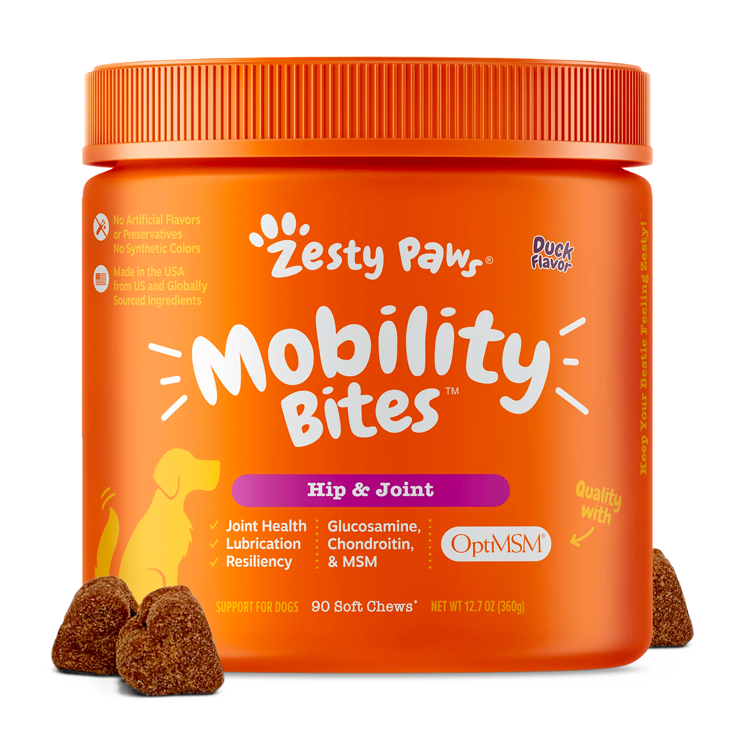 Hip & Joint Mobility Bites Soft Chews for Dogs, With Glucosamine + Chondroitin & MSM, Functional Dog Supplement