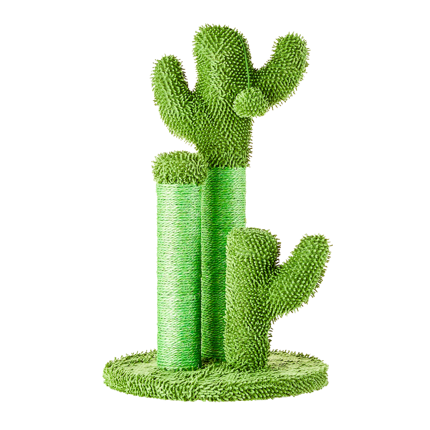 Vibrant Life Cactus 3-Arm Chenille, Sisal & Jute Cat Scratching Post with Cat Toy