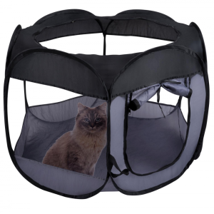 Kisálat járóka/ kennel, hordozható táskává alakítható, nagy méret, Ø100x75cm