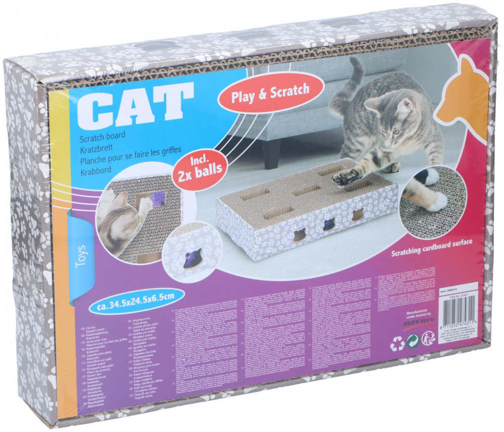 Macskajáték kaparókarton és játék 2 golyóval - Image 3
