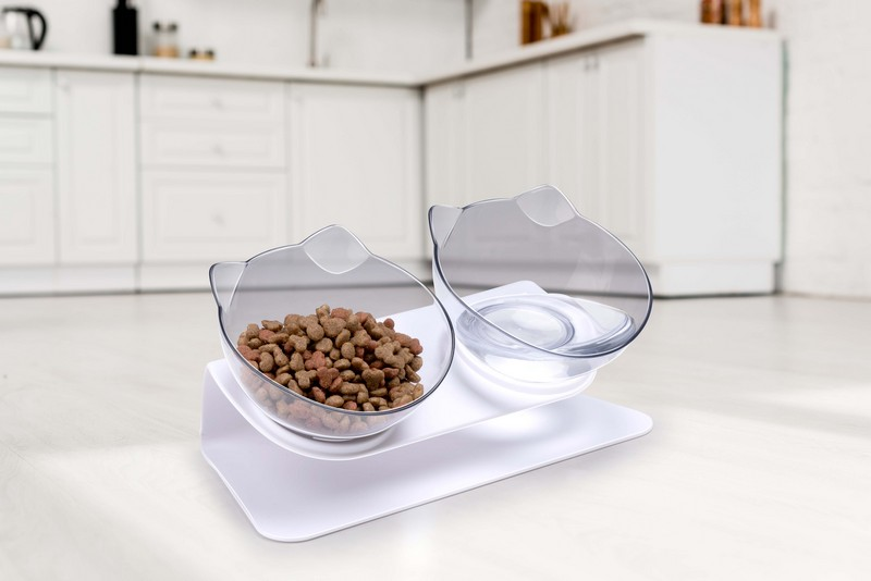 Gerinckimélő etetőtál cicáknak dupla, 2x350ml - Image 2