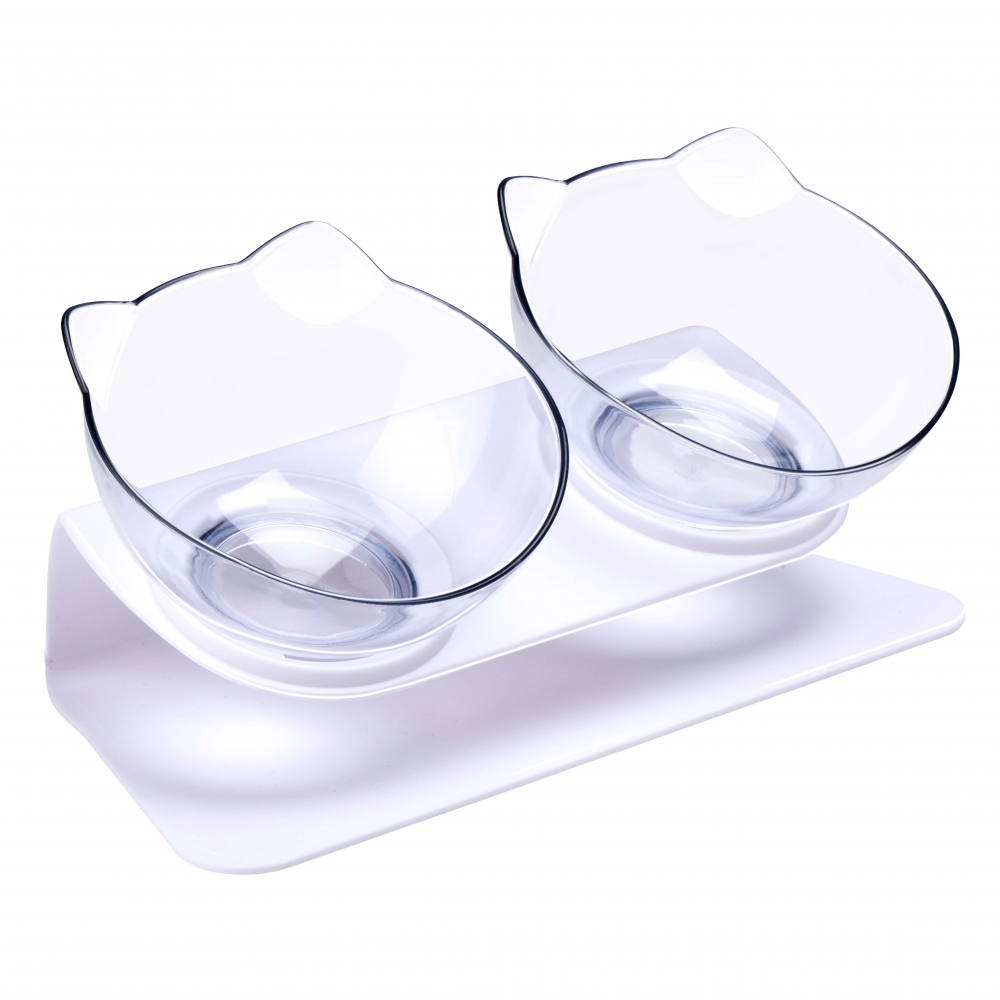 Gerinckimélő etetőtál cicáknak dupla, 2x350ml - Image 6