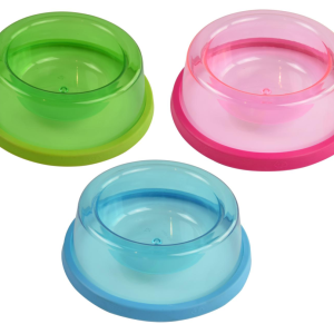 Etető tál, átlátszó műanyag, 19x6cm, 3 változatban